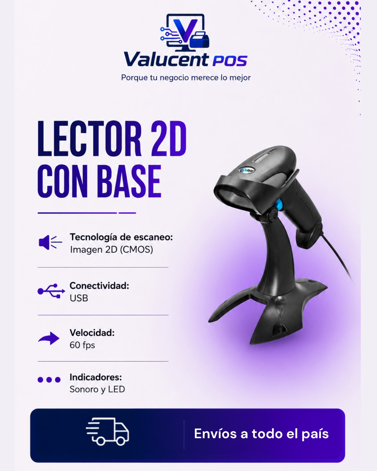 Lector 2D con base