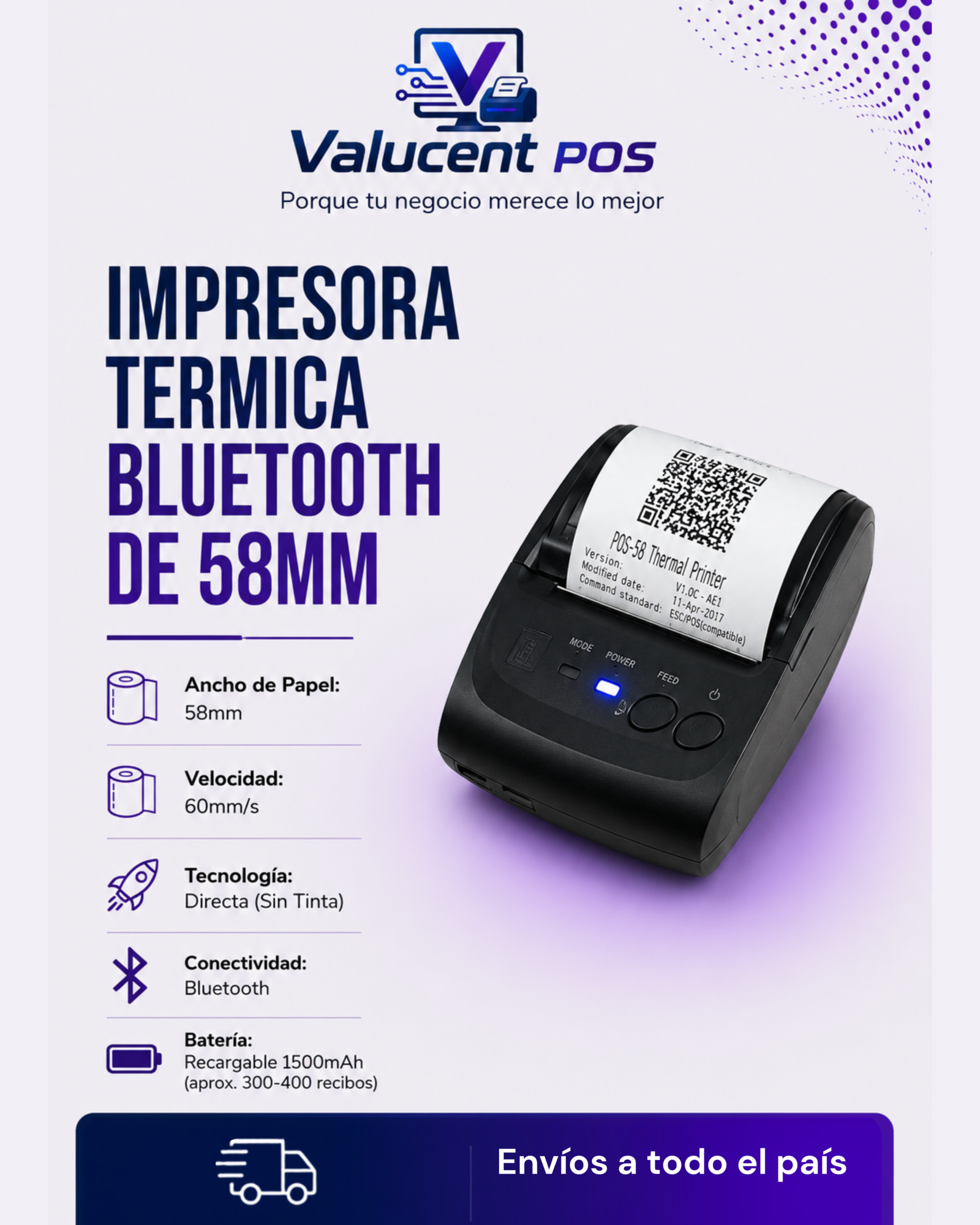 Impresora Bluetooth 58mm