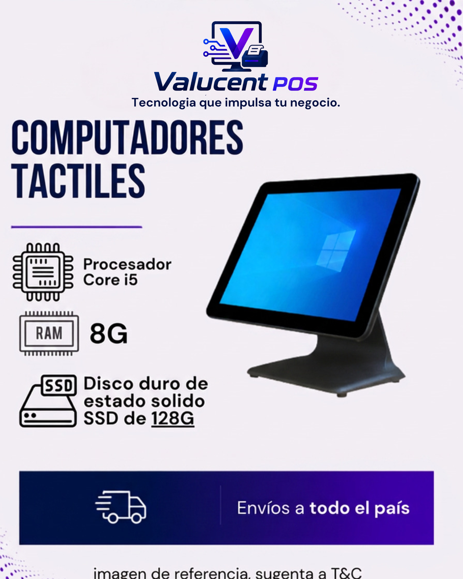 Computador Táctil i5 8G 128SSD
