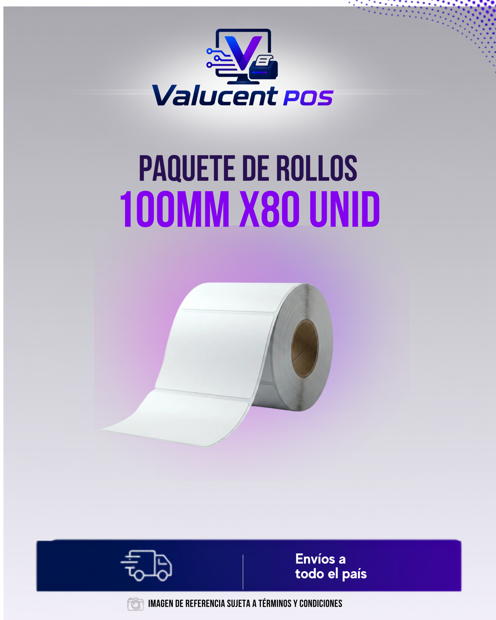 Rollo Etiqueta 100x80 x100