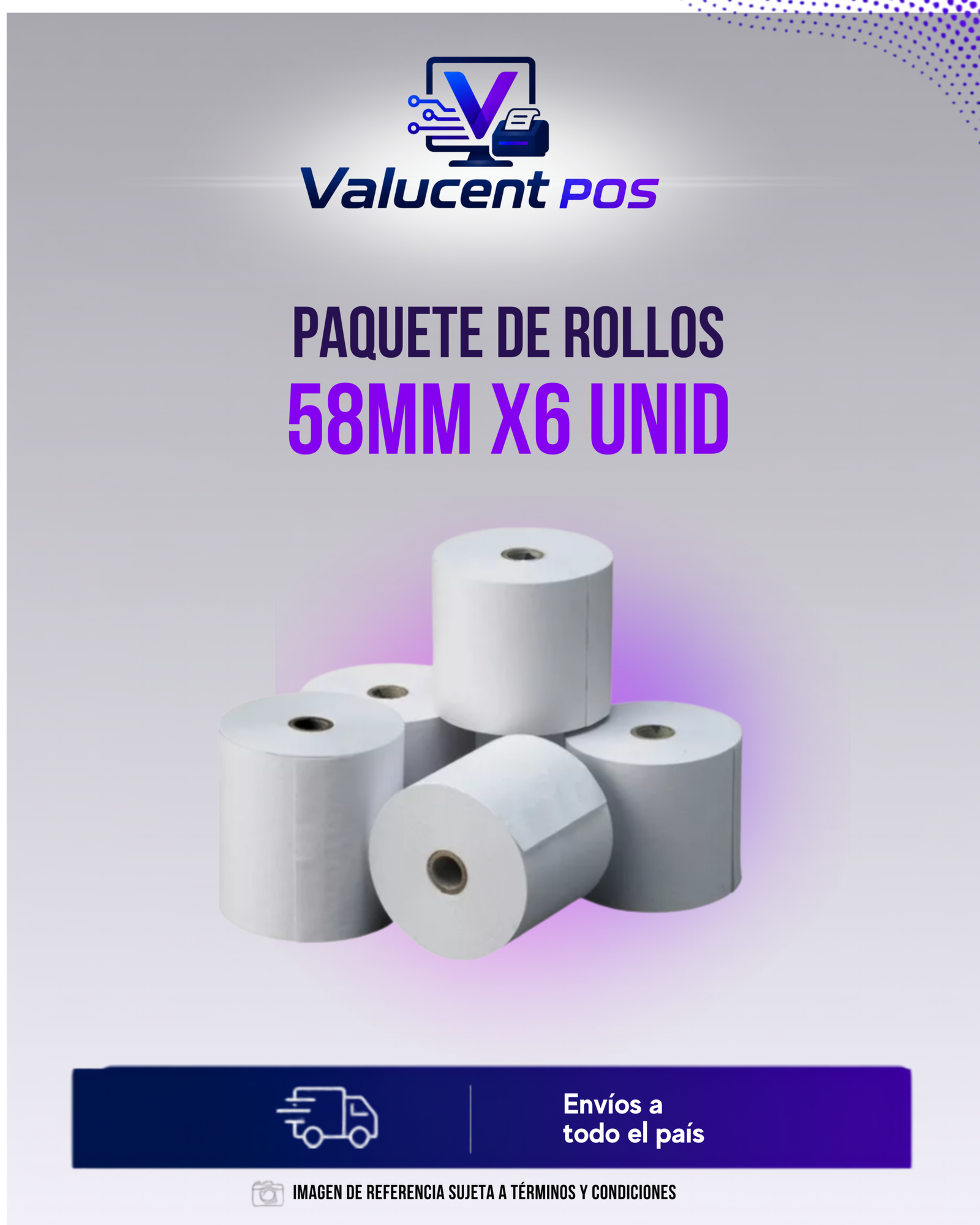 Paquete de rollos 58mm x6